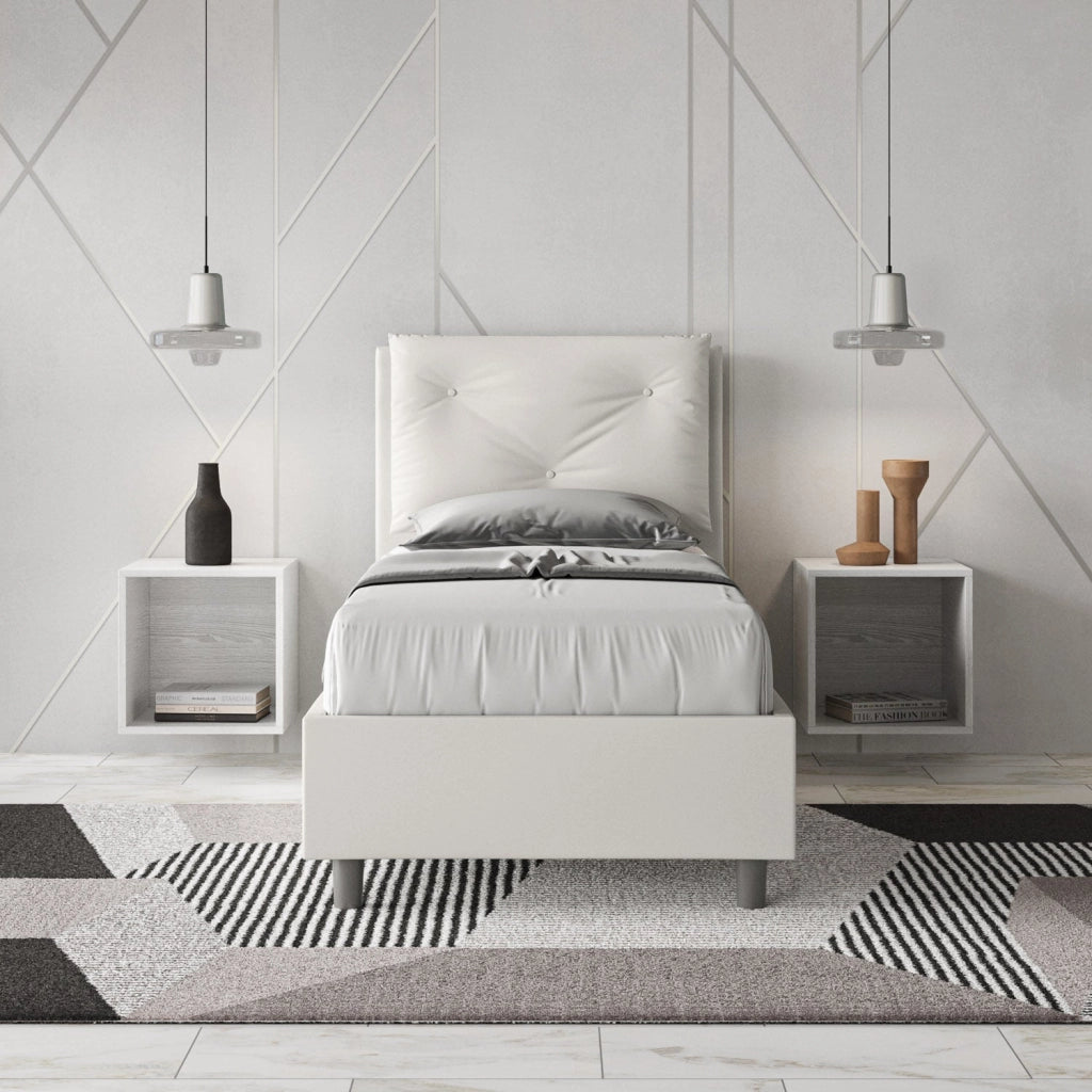 Letto Singolo 80x210 cm con Rete Appia Bianco
