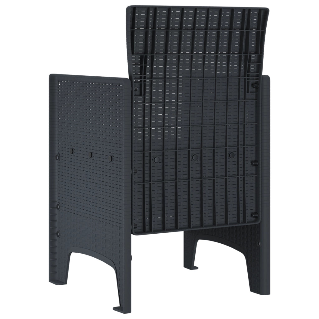 Sedie da Giardino con Cuscini 4 pezzi Antracite Polyrattan
