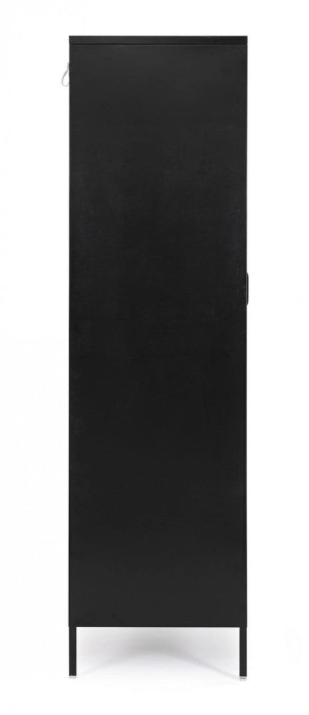 Armadio 2 Ante 50x80x185 cm Cambridge in Acciaio Nero