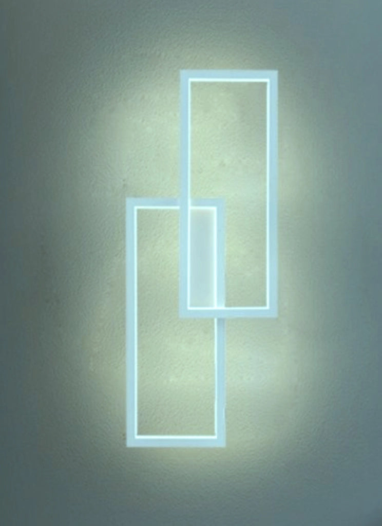 Applique Lampada da parete per interni luce muro a LED 32W moderna con doppio rettangolo luminoso Luce bianca fredda 6500K