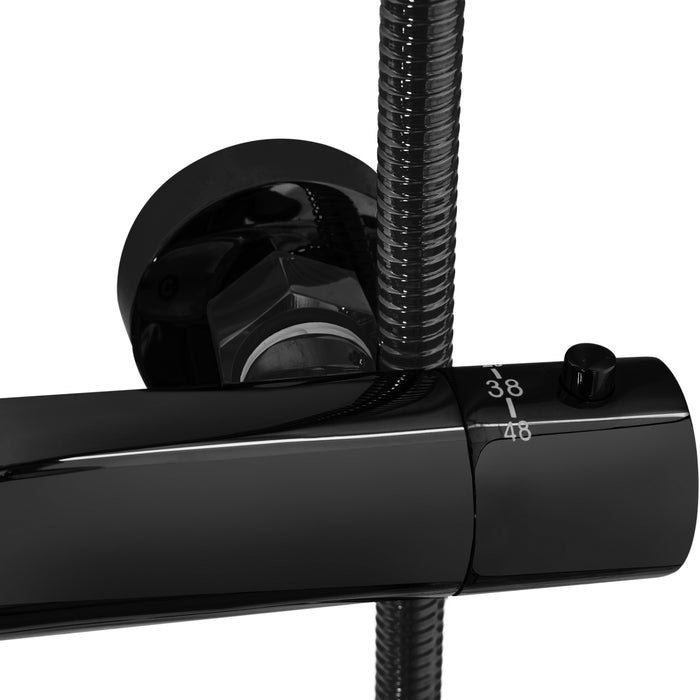 Set Doccia Da Incasso Con Termostatato Lungo Black Metallic