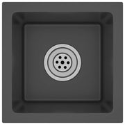 Lavello da cucina fatto a mano lavandino da bagno per interni 30 x 30 cm acciaio inox nero 02_0002450
