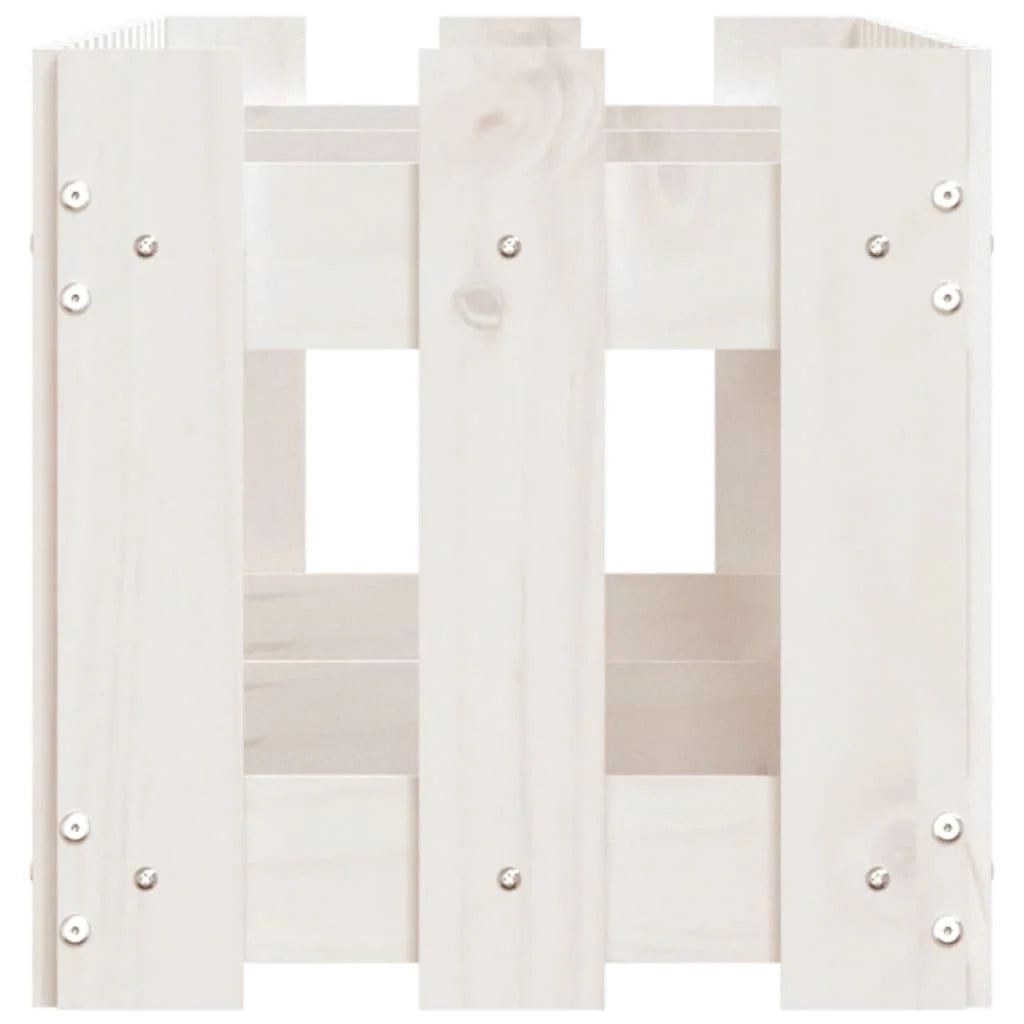 Fioriera rialzata per piante fiori terrazza giardino design del giardino con recinzione 150 x 30 x 30 cm pino bianco massiccio 02_0039796