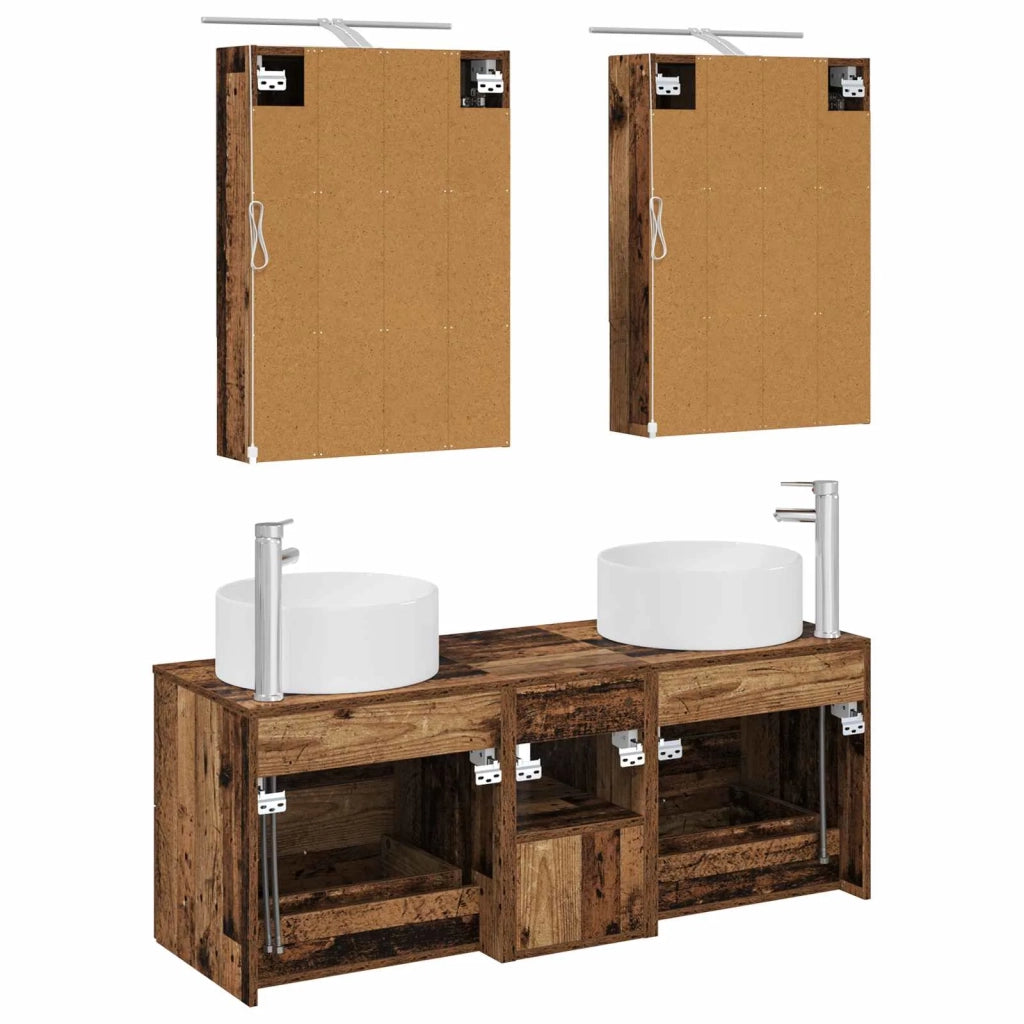 Set di mobili per il bagno 5 pcs Legno antico 3407085