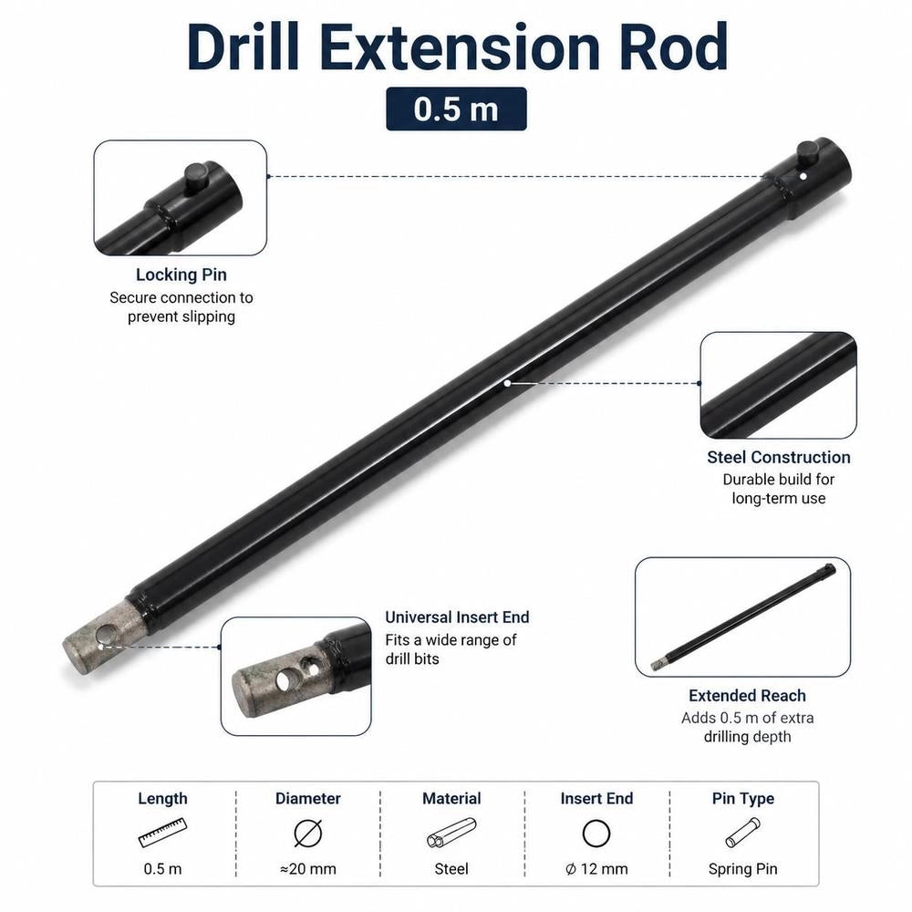 Drill Extension Steel 0.5 M