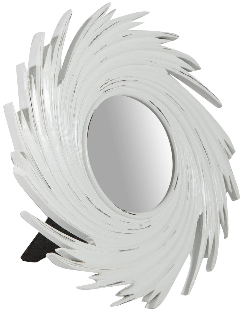 Biscottini Specchiera da appoggio L24xPR1,5xH24 cm finitura bianco anticato Realizzata