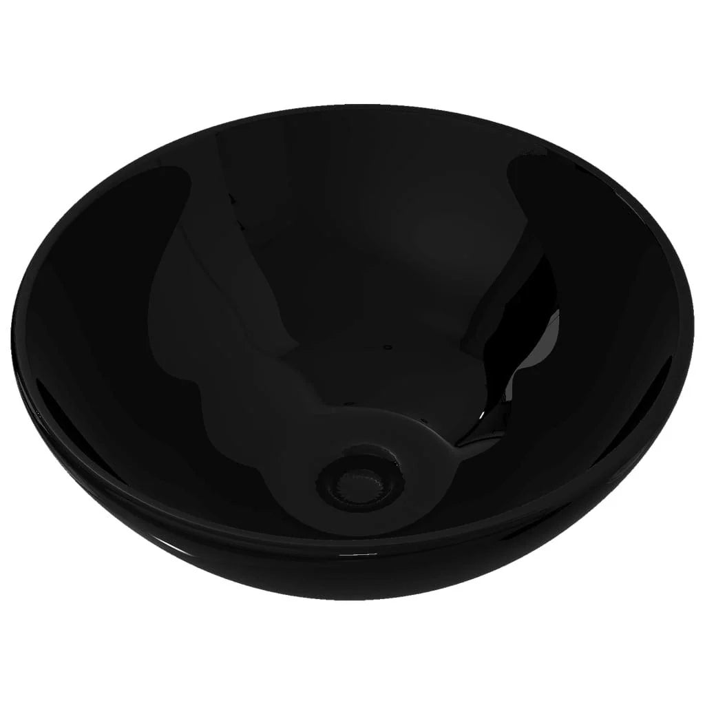 Lavabo tondo in ceramica per bagno lavabo nero 02_0002504