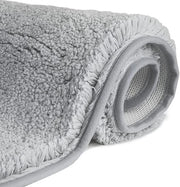 Matte anti-scivolo per doccia, con microfibre ad alta assorbimento, lavabile in lavatrice, per vasca, doccia e bagno - grigio chiaro 70x120