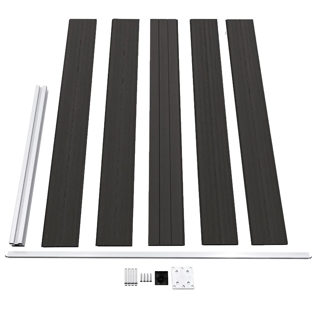 Pannello di Recinzione in WPC 175x105 cm Nero 148976