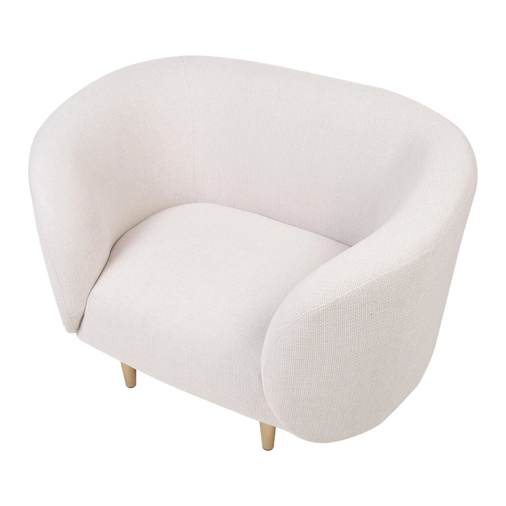 Set divano e poltrona 3 posti in poliestere beige e oro con gambe dorate stile glamour retrò soggiorno