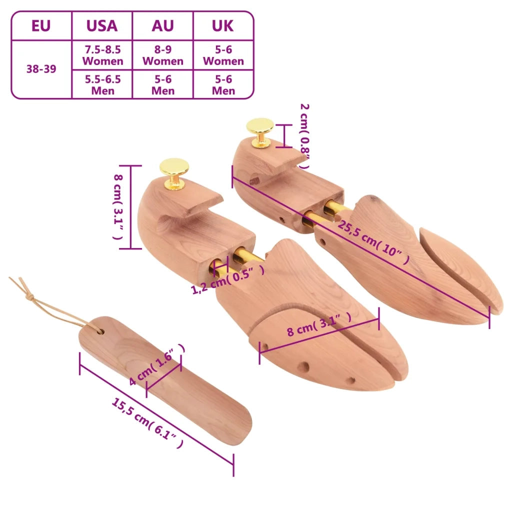 Allarga Scarpe con Calzascarpe EU 38-39 Legno Massello Cedro 155232