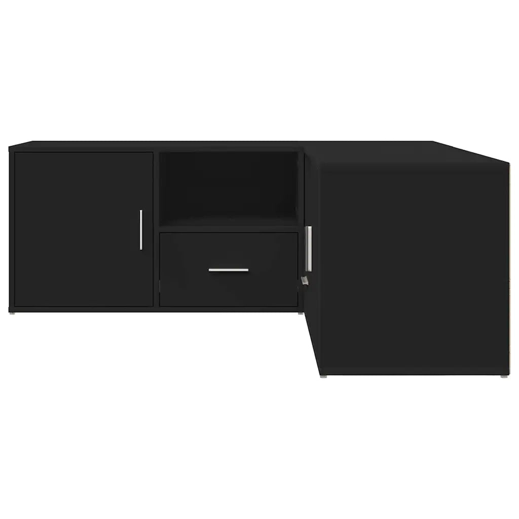 vidaXL Mobile Angolare Nero 200x40x45 cm in Truciolato