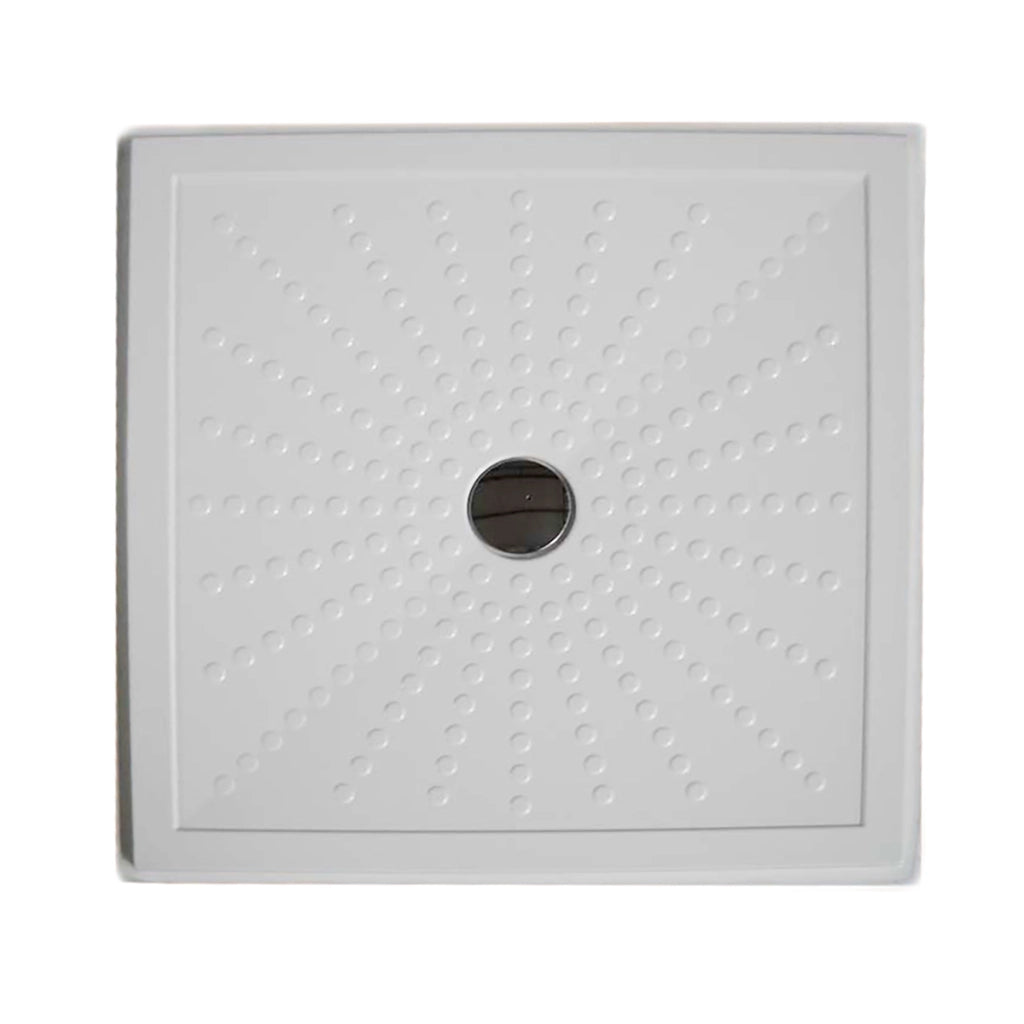 PIATTO DOCCIA PER DISABILI FILO PAVIMENTO IN VETRO RESINA CON PILETTA- 80 x 80- DH- pezzi 1