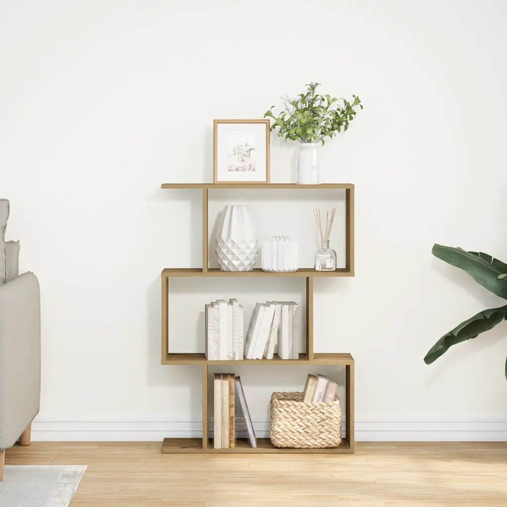 Libreria 3 Ripiani Rovere Artigianale 70x24x97 cm Truciolato 858119