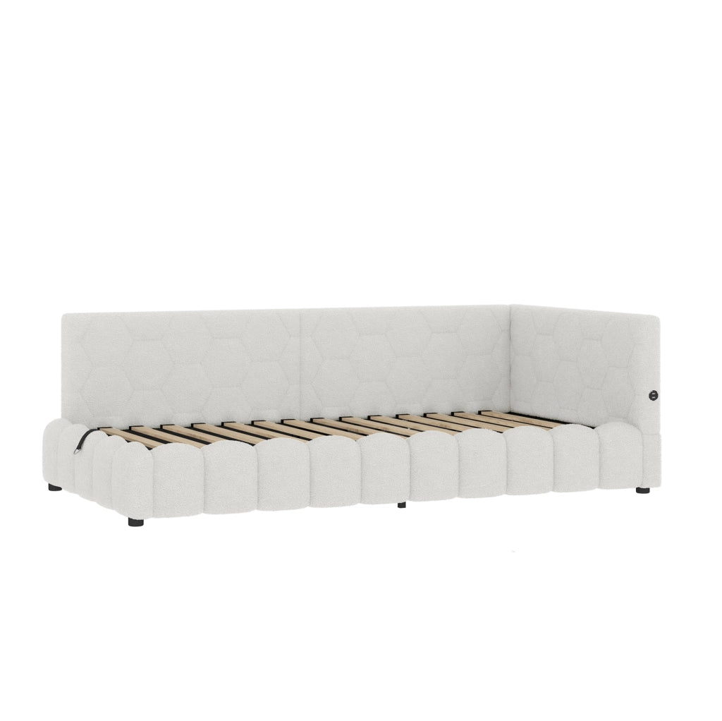 Letto 90x200 cm con contenitore; LED e USB
