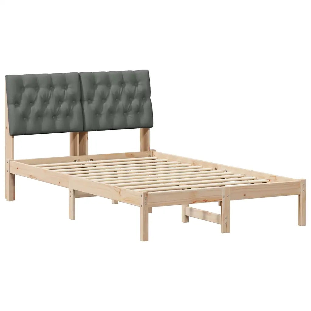 Letto con Testiera Rivestita-Struttura Letto con Testiera Marrone 120 x 190 cm 212499
