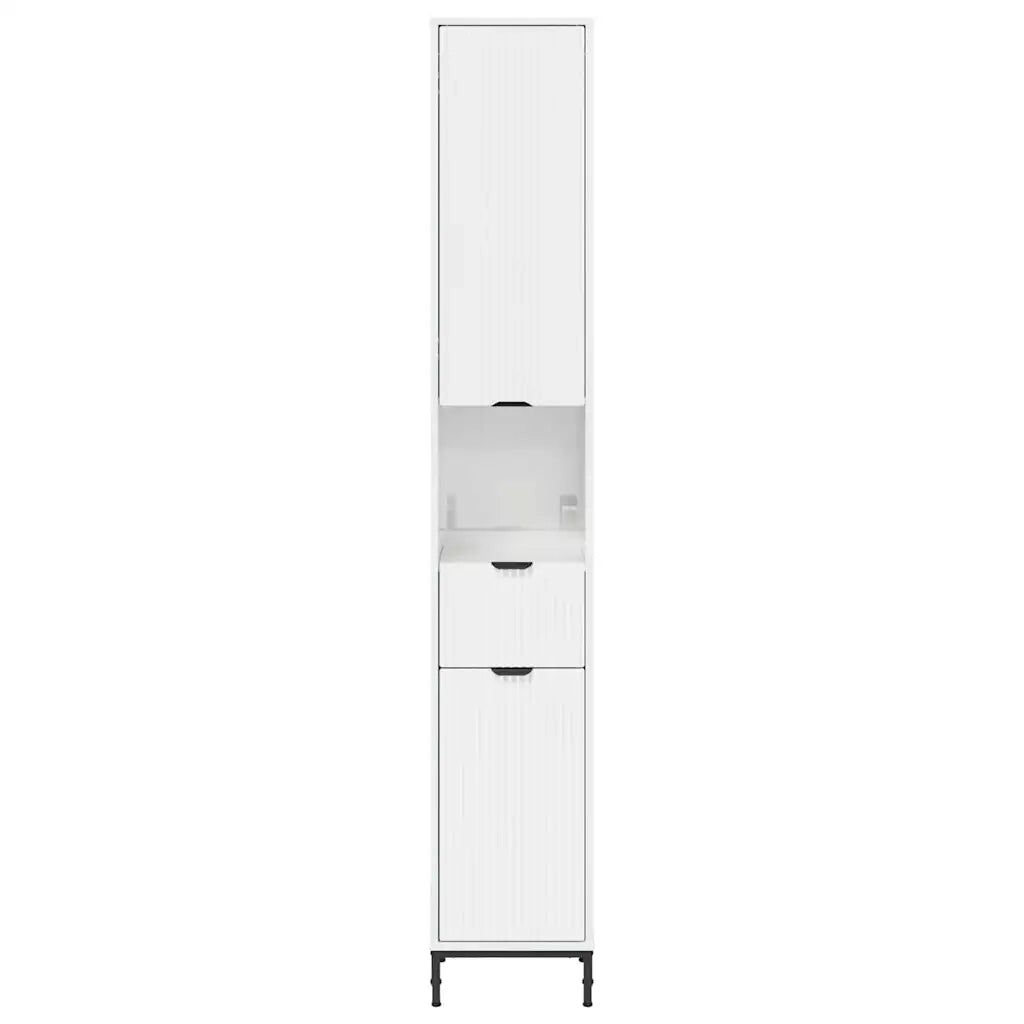 Mobile da Bagno con cassetto Bianco Lucido 31,5 x 33 x 190 cm