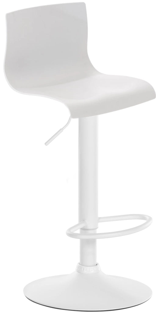 Sgabello Hover in polipropilene e metallo bianco,Metallo bianco opaco