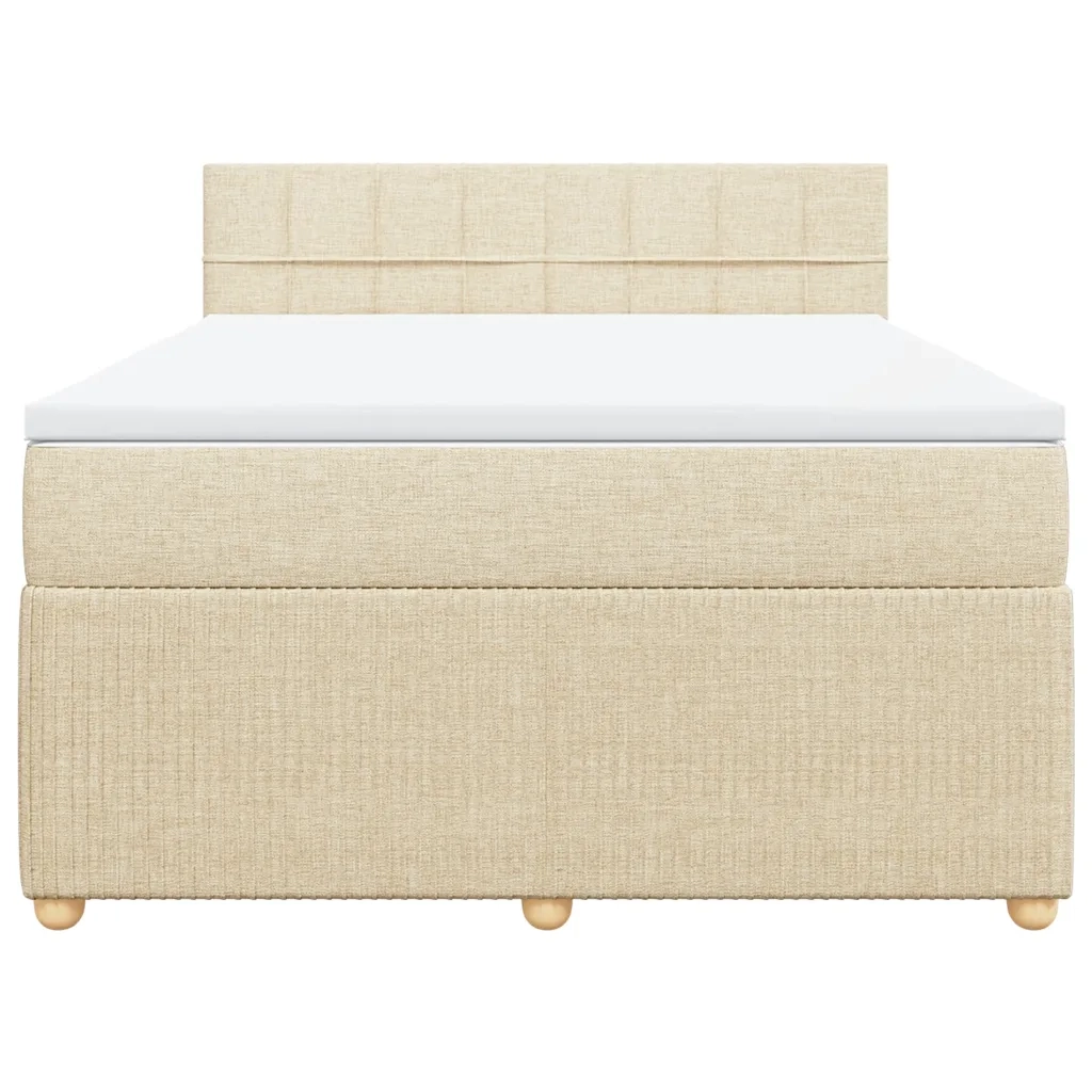 Giroletto a Molle con Materasso Crema 140x19 cm in Tessuto 3287456