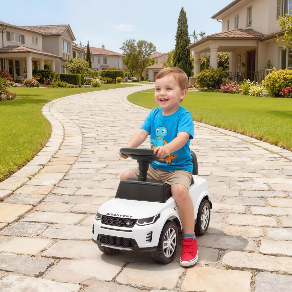 Correpasillos Land Rover con Almacenaje e Suoni per Bambini 18-36 Meses ¨C zephmum ¨C Bianco
