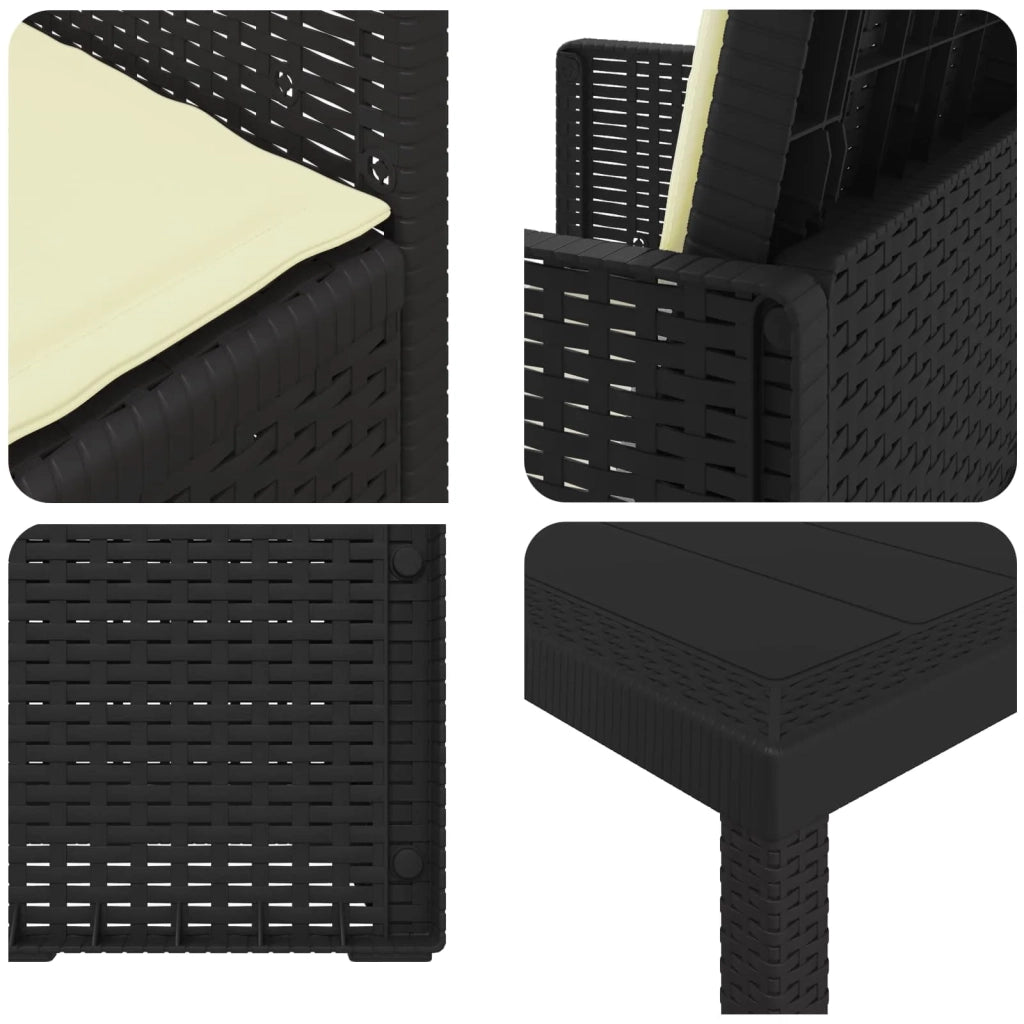 Set da Pranzo per Giardino 3 pcs Antracite e Crema PP