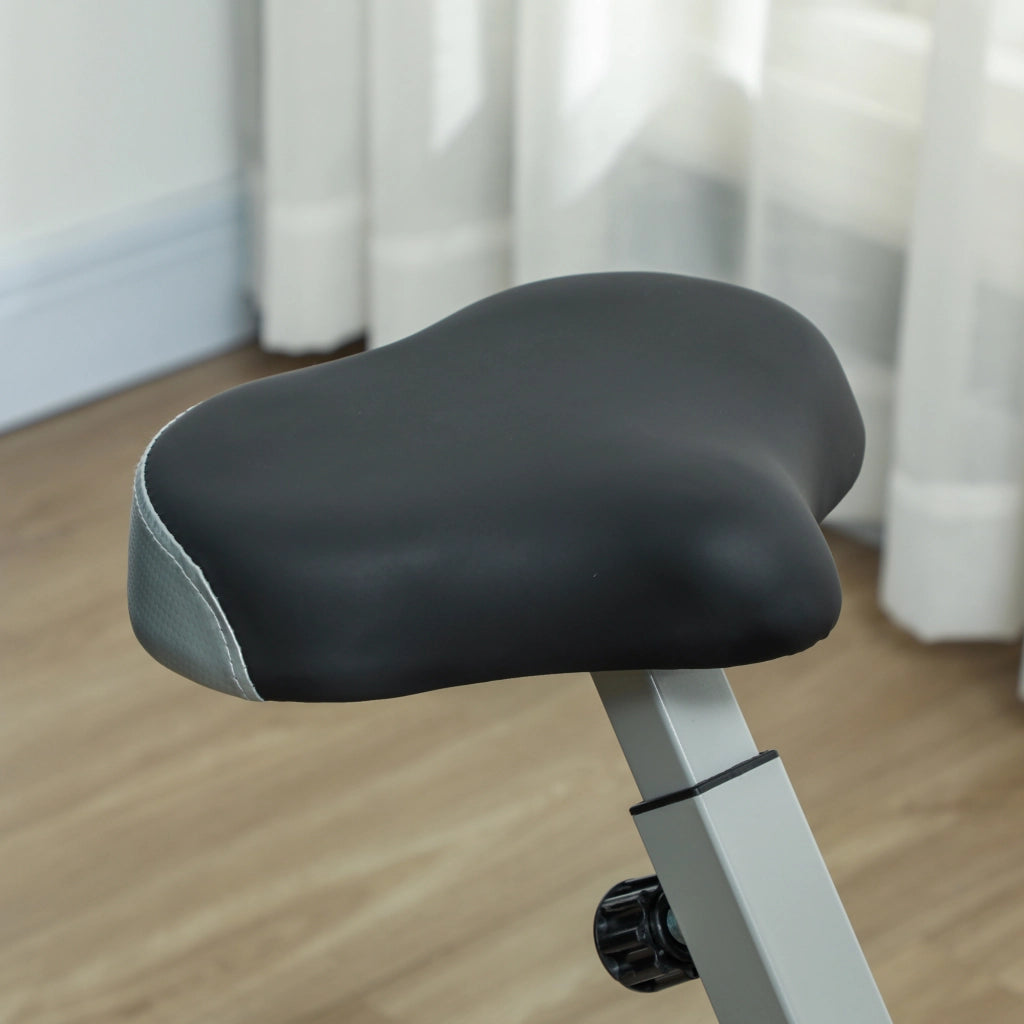 Cyclette Pieghevole Magnetica a 8 Livelli con Display LCD con Rotelle Grigio e Nero