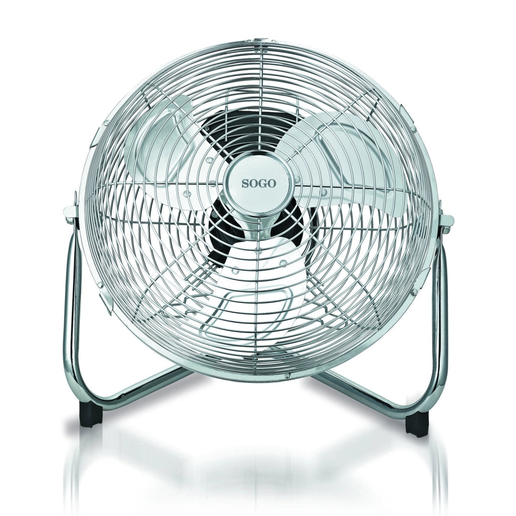 Ventilatore da pavimento industriale ad alta velocità, 3 pale alluminio 23cm, inclinazione regolabile 45W - SOGO