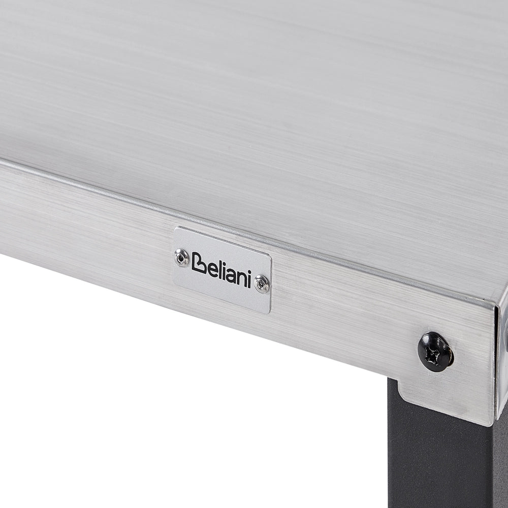 Carrello di servizio da giardino per esterni Carrello da cucina superiore in acciaio inox nero con ruote