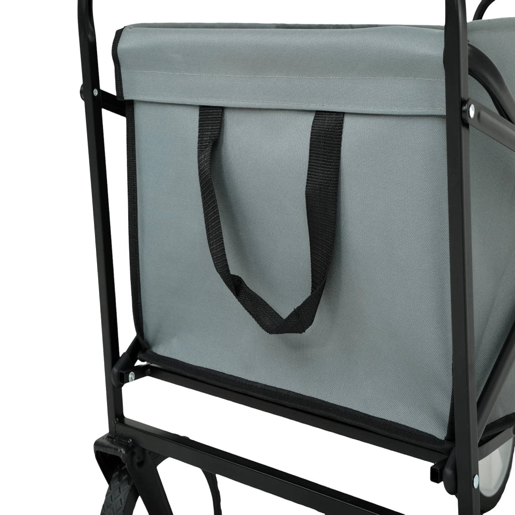 Carrello da Spiaggia Pieghevole TYRS con Ruote in Plastica, Portata Massima 120 kg, Colore Grigio