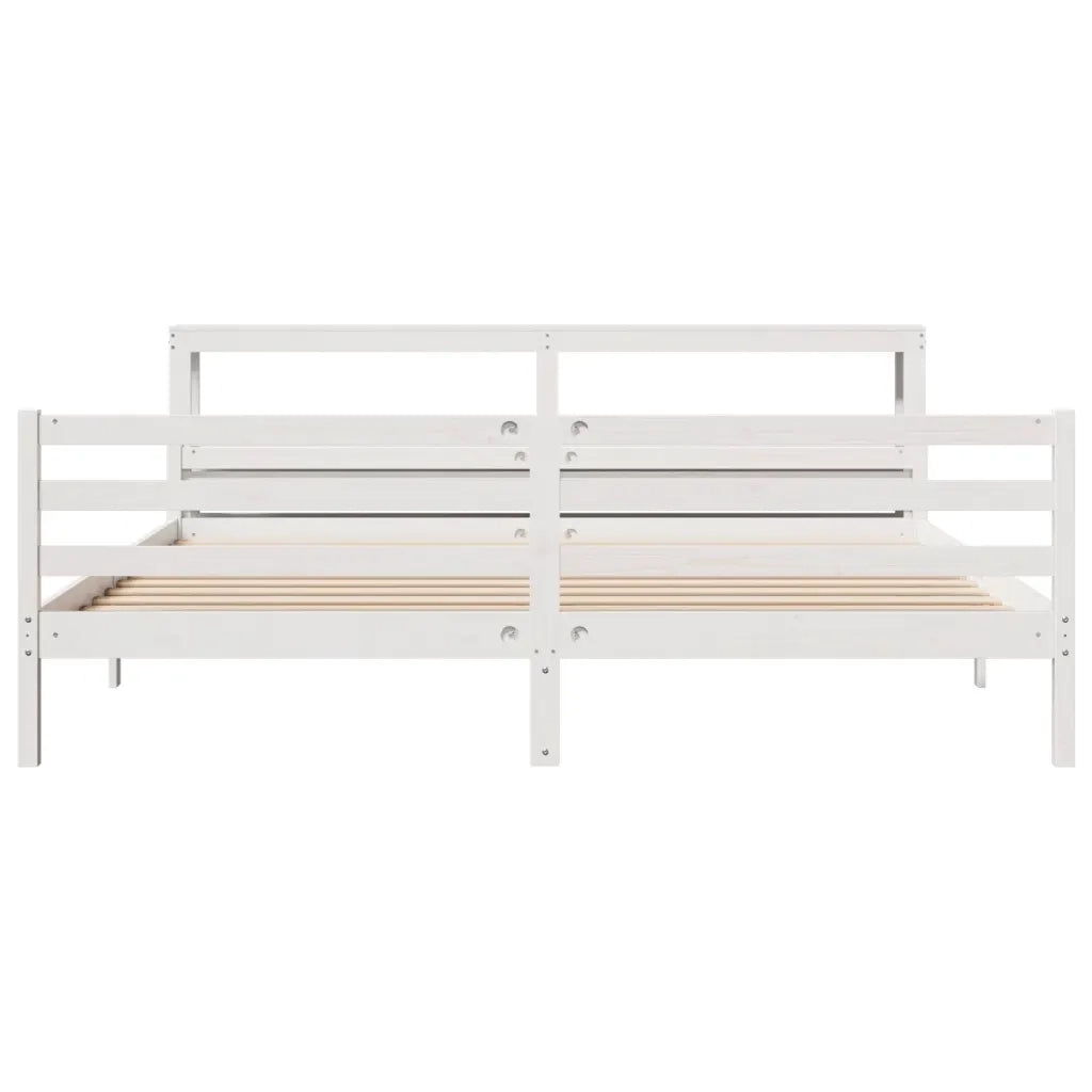 Giroletto con Testiera senza Materasso Bianco 200x200 cm 3305952