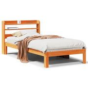 Letto singolo | Letto per adulti | Letto senza Materasso Marrone Cera 75x190 cm in Legno di Pino