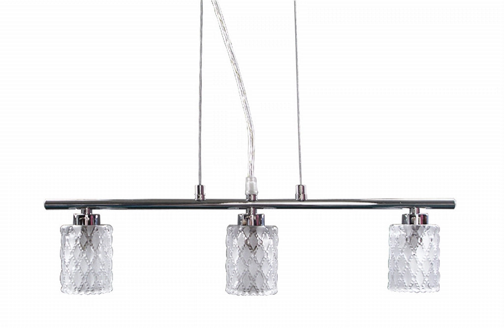 Lampadario sospeso Candellux Berta 3xG9 vetro cromo argento