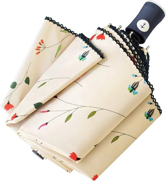 Parasole automatico per donne, protezione UV per l'esterno, ripiegabile, impermeabile e resistente al vento, mini-parasole a 8 balestre per adulti e bambini da viaggio