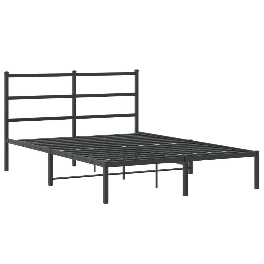 Giroletto con Testiera in Metallo Nero 135x190 cm 355364