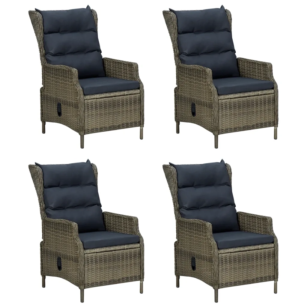 Set da Pranzo da Giardino 5 pz Marrone in Polyrattan cod mxl 43678