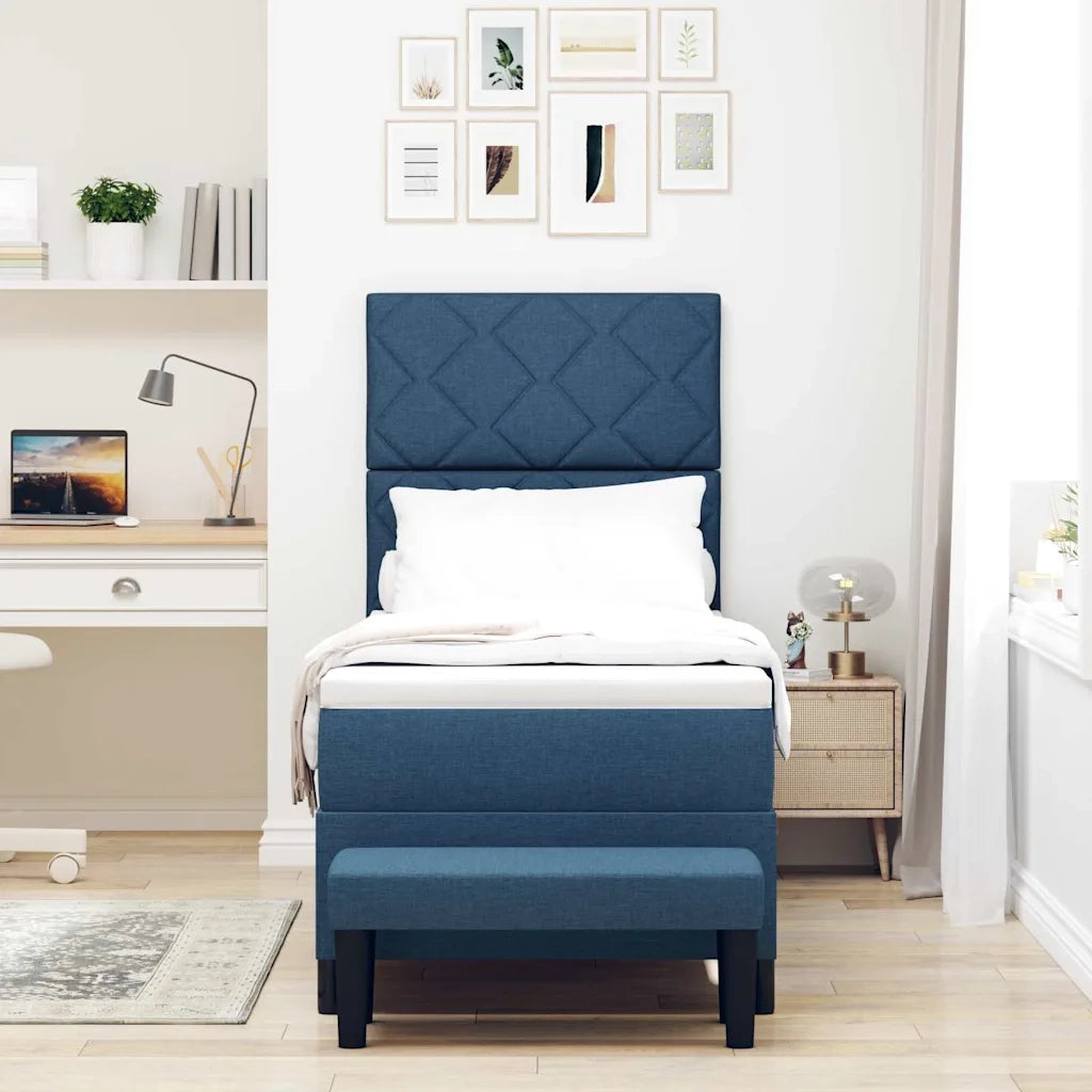 Letto a molle con materasso Blu 80 x 200 cm Tessuto 3344106