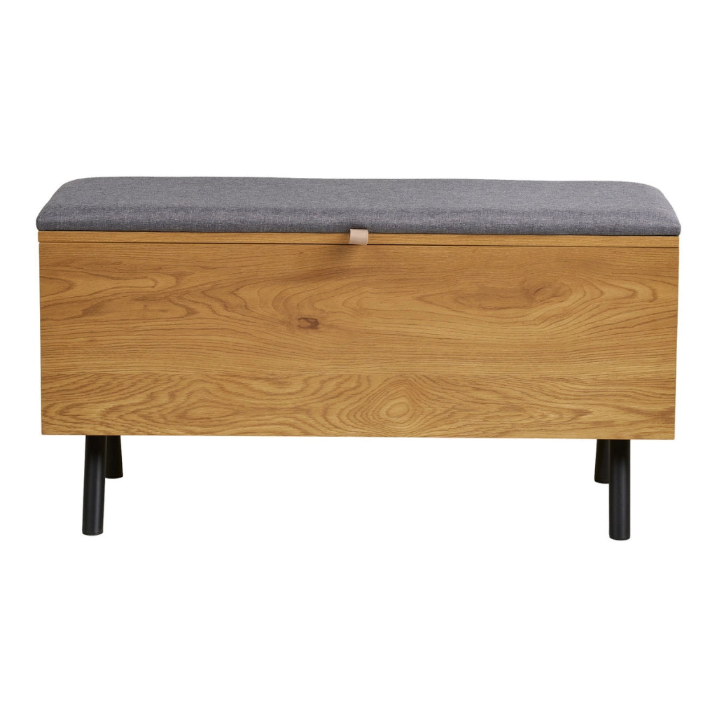 Barco - Panca contenitore effetto rovere 92x33x48 cm