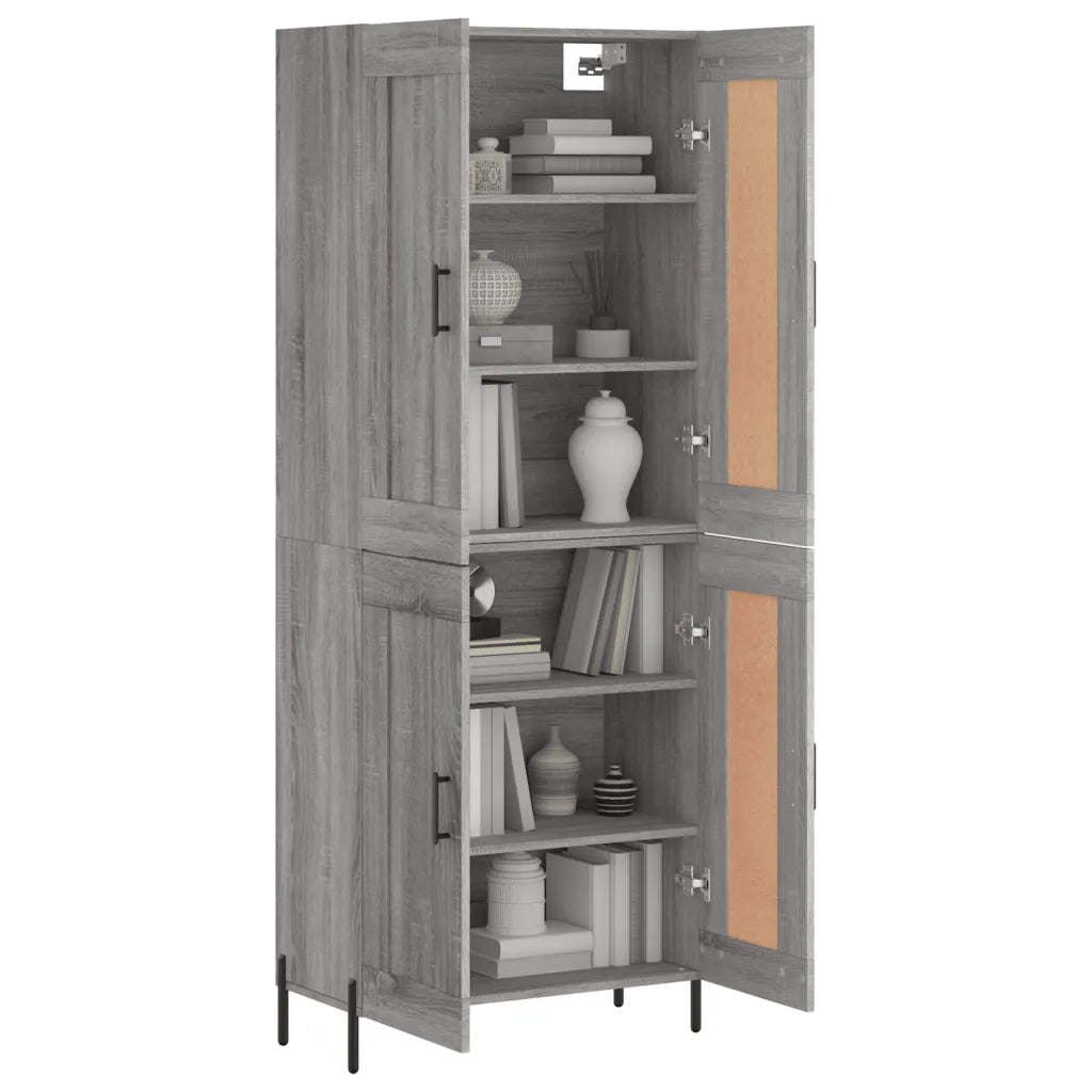 Credenza Grigio Sonoma 69,5x34x180 cm in Legno Multistrato 3199695