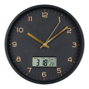 Orologio da parete Amiens nero con display digitale ø25 cm