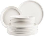 Servizio da Tavola Completo 12 Pezzi Bianco - Set da Cena per 4 Persone - Servizio da Tavola in Porcellana con Piatti da Primo, Piatti da Dolce e Piatti per Antipasti - Servizio da Tavola Elegante