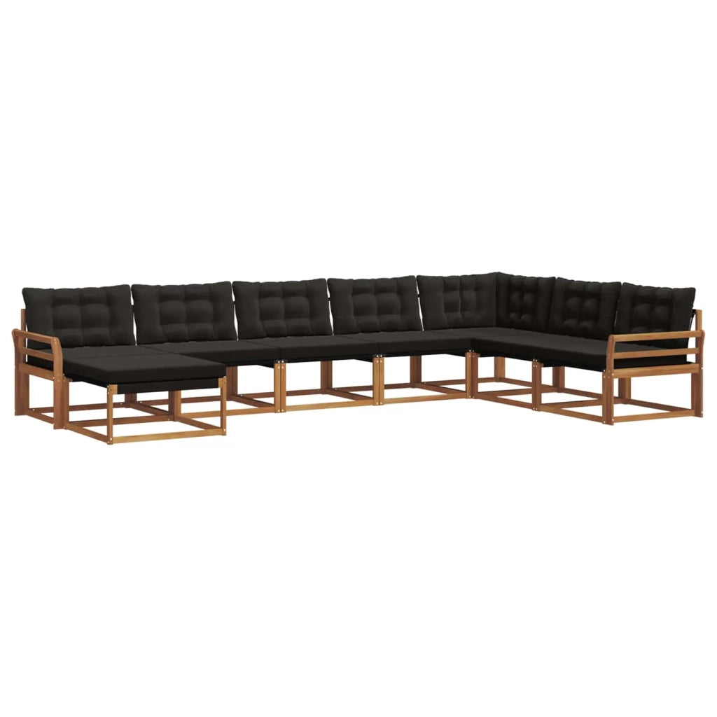 Set di divani da esterno con cuscino 24 pcs Naturale e Nero 3369747