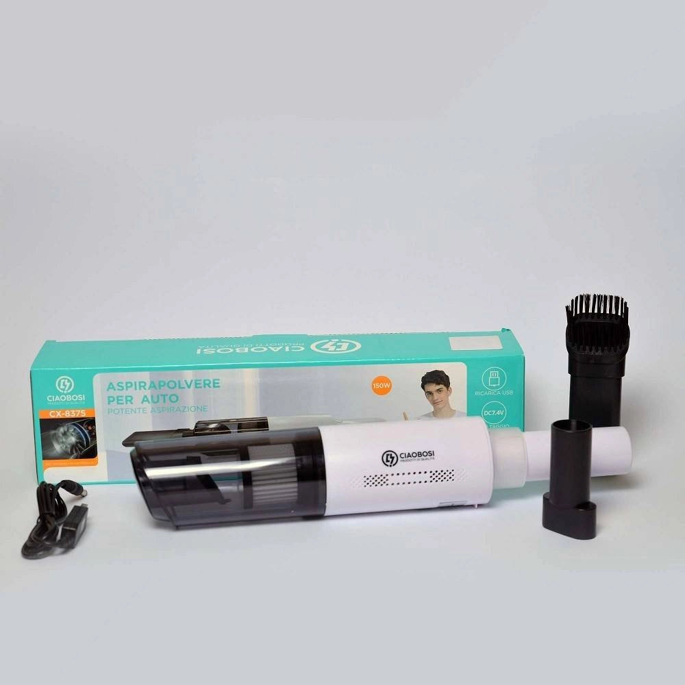 Trade Shop - Aspirapolvere Senza Fili Casa Auto Ricaricabile Usb 150w Dc7.4v Pulizia Cx-8375 -