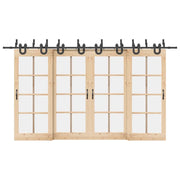 Kit di Binari per Porte Scorrevoli 400 cm Acciaio Nero