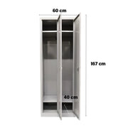 ARMADIO SPOGLIATOIO IN METALLO CON 2 ANTE 60 X 40 X H167 CM