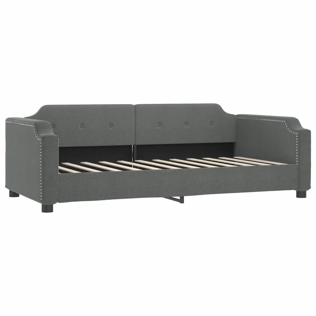 Divano Letto con Materasso Grigio Scuro 100x200 cm in Tessuto 3197622