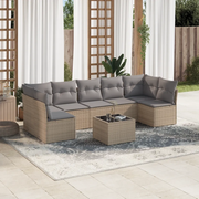 Set Divano da Giardino 8 pz con Cuscini Beige in Polyrattancod mxl 116354