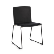 Set di 4 Sedie Impilabili con Seduta Imbottita e Gambe in Acciaio - AMARA