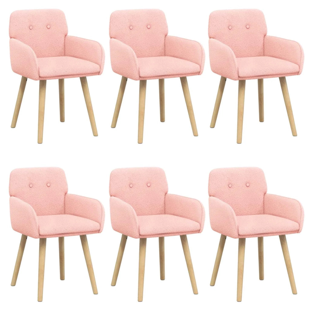 Sedie da pranzo 6 pcs Bouclé Rosa 59 x 56 x 86 cm 3428279