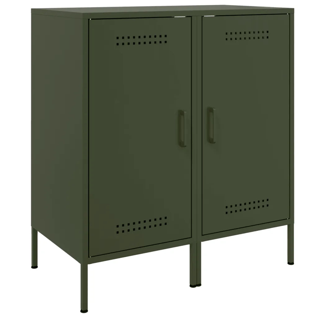 Credenze 2 pz Verde Oliva 36x39x79 cm Acciaio