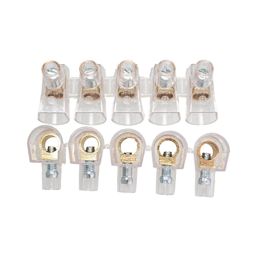 Trade Shop - Morsetti Terminali Unipolari Morsettiera 2 Stecche Da 5pezzi Sezione 10mm² 83319 -